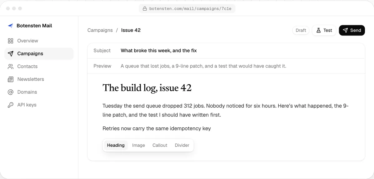 Botensten Mail: newsletters